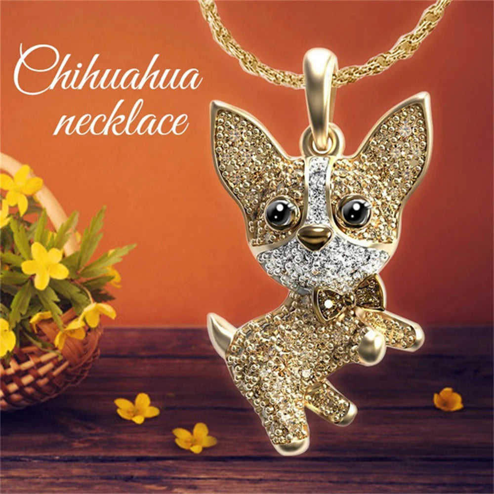 Cute Chihuahua Pendant Necklace – Perfect Gift for Kids & Women